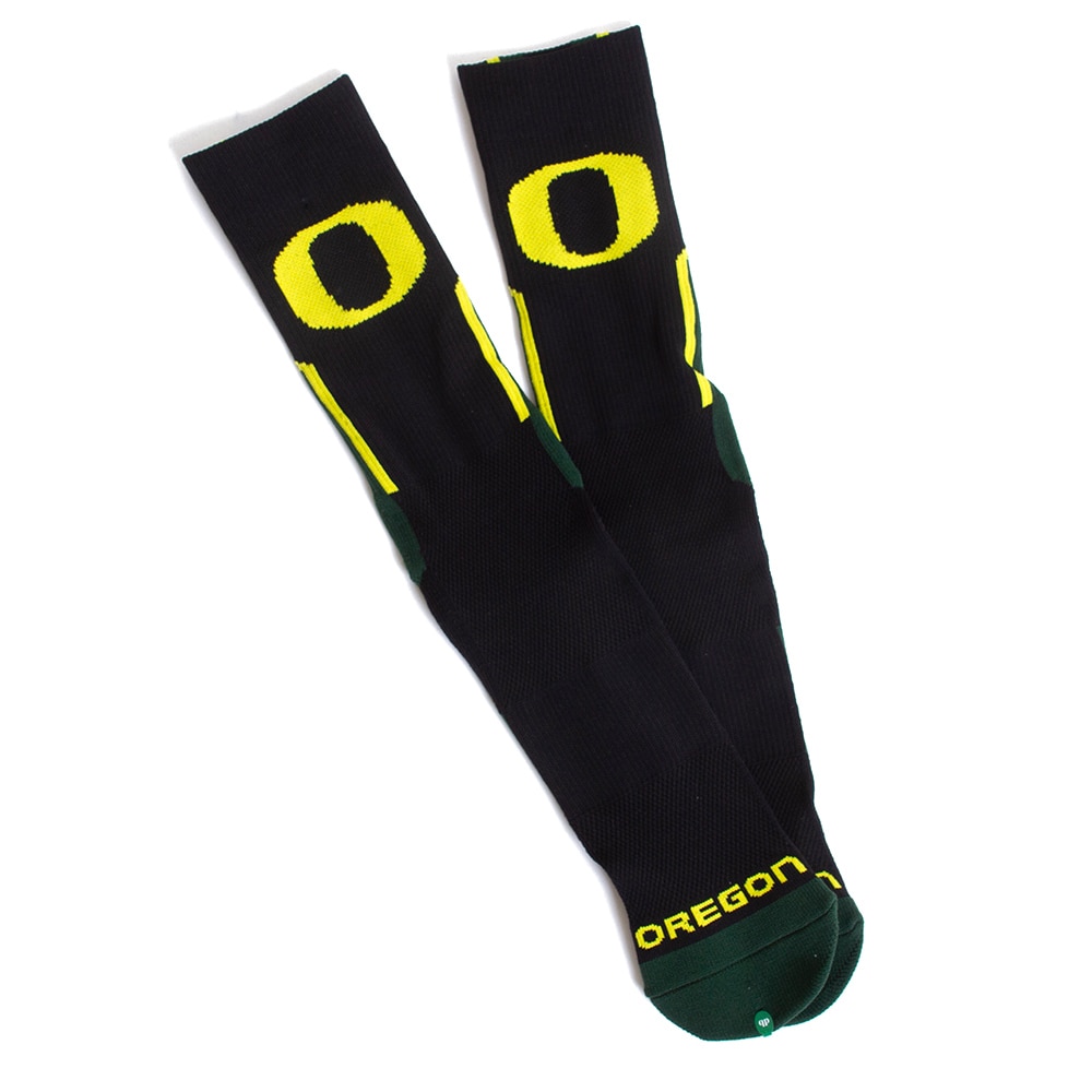 Classic Oregon O, Donegal Bay, Black, Crew, Accessories, Unisex, Performance, Sock, 733995